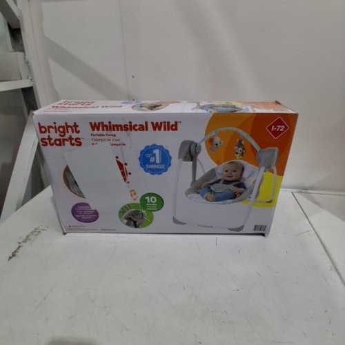 BRIGHT STARS PORTABLE SWING CHAIR WITH ENGAGEMENT TAGGIES & TOY BAR - WHIMSICAL WILD (MODEL:01745) image 3