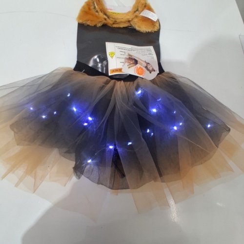 2PC GIRL'S WAY TO CELEBRATE LIGHT-UP TIGER COSTUME TUTU KIT - OSFM - BLACK/ORANGE image 4