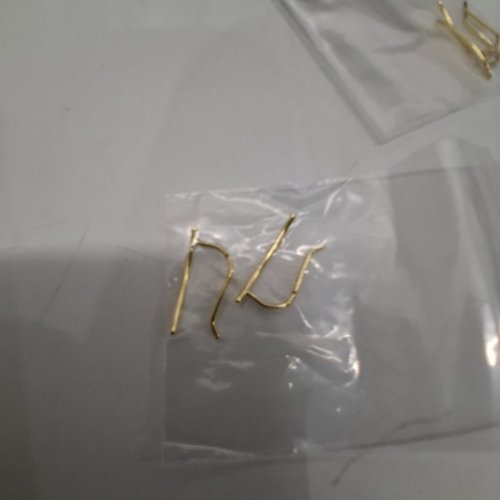 2PR WOMENS UNBRANDED CLIMBER SIMPLE 925 STUD EARRINGS - 38MM- GOLD PLATED image 2