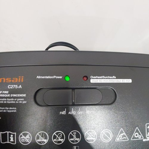 BONSAII 12-SHEET CROSS CUT PAPER SHREDDER, 10 MINUTE RUN TIME - 5.5GAL - BLACK (MODEL: C275-A) image 2