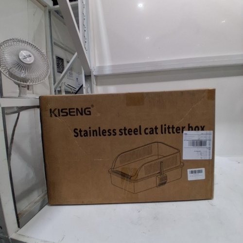 KISENG HIGH SIDED CAT LITTER BOX - XL - 14.96" X 22.83" X 10.2" - STAINLESS STEEL image 2