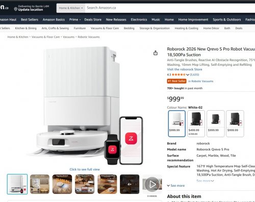 ROBOROCK QREVO S PRO ROBOT VACUUM AND MOP - 18500PA SUCTION, ANTI-TANGLE BRUSHES, 75℃ HIGH-TEMP WASHING - WHITE (MODEL: RRE0PEE+EWFD24LRR) image 2