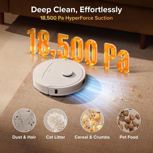 ROBOROCK QREVO S PRO ROBOT VACUUM AND MOP - 18500PA SUCTION, ANTI-TANGLE BRUSHES, 75℃ HIGH-TEMP WASHING - WHITE (MODEL: RRE0PEE+EWFD24LRR) image 4
