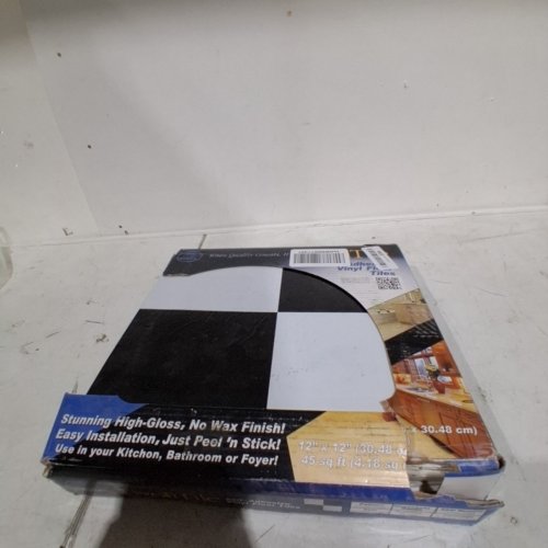 45PK TIVOLITILE SELF-ADHESIVE PEEL & STICK VINYL FLOORING TILES - 12" X 12" - BLACK/WHITE (MODEL: FTVSO10345) image 3