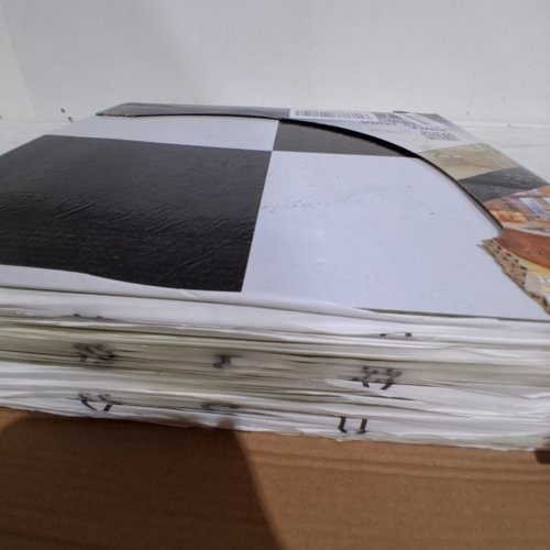 45PK TIVOLITILE SELF-ADHESIVE PEEL & STICK VINYL FLOORING TILES - 12" X 12" - BLACK/WHITE (MODEL: FTVSO10345) image 4