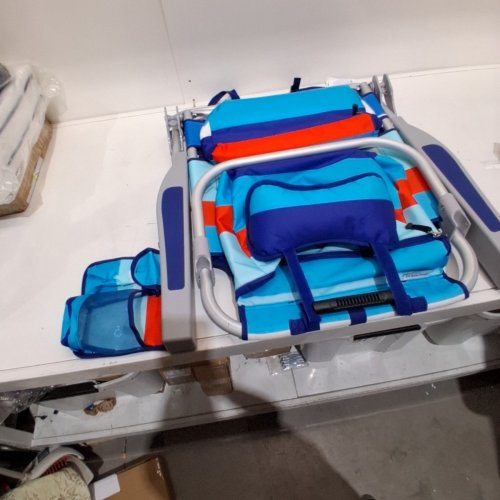 RIO BEACH BACKPACK BEACH CHAIR - 20" X 33" - ORANGE / BLUE (MODEL: 1952275) image 3