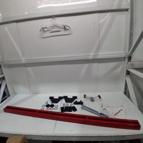 OKSTENCK ENGINE SUPPORT BAR TRANSVERSE HOIST FOR MOTOR TRANNY TRANSMISSION WITH 2 POINTS LIFT HOLDER AND DUAL HOOKS CAR ENGINE GIMBAL - 1100LBS WEIGHT CAPACITY - 61.02" X 5.91" X 4.33" - RED (MODEL: P20098) image 2