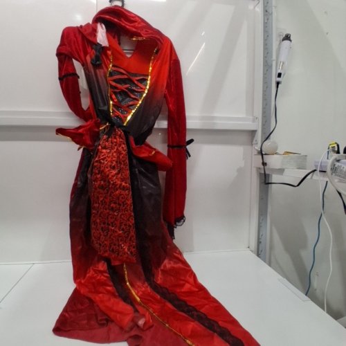 women's RED RIDING DRESS WITH HOOD - LARGE - RED AND BLACK (STYLE: 12863 L) image 2