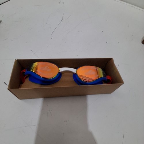 ADULT EFFORTLESS SWIMMING NANOCLEAR™MIRRORED SWIMMING GOGGLES - SUNRISE MIRROR -BLUE AND RED (STYLE: GOG-STR-MIR-BLU-RED) image 3
