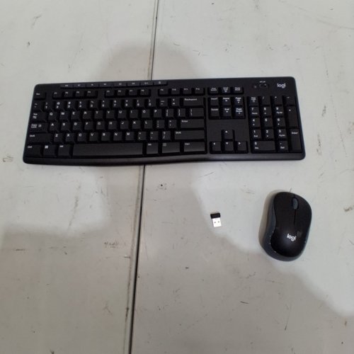 3PC LOGITECH FULL-SIZE WIRELESS KEYBOARD AND MOUSE COMBO WITH DONGLE - BLACK (MODEL: MK270) image 3