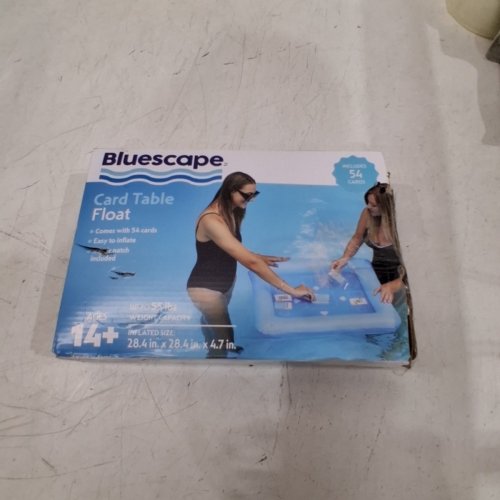 BLUESCAPE FLOATING CARD TABLE WITH 54 PVC PLAYING CARDS - BLUE image 5