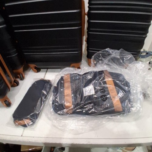 6PC LONG VACATION LUGGAGE SETS WITH HARDSHELL AND SPINNER WHEELS - BLACK/BROWN (MODEL: LV400002) image 3