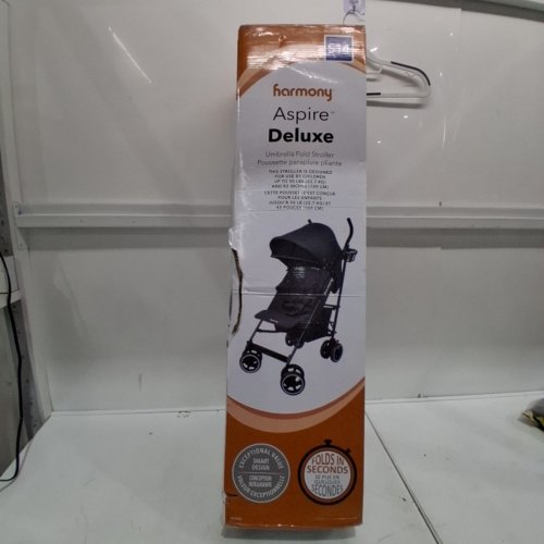 HARMONY ASPIRE DELUXE FOLD UMBRELLA SWIVEL WHEEL STROLLER - 50LBS MAX - BLACK (MODEL: 0701007BLK) image 4