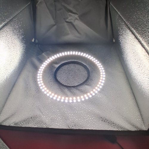FOLDABLE LED RING LIGHT STUDIO BOX - 16"X16"X16" - BLACK image 2