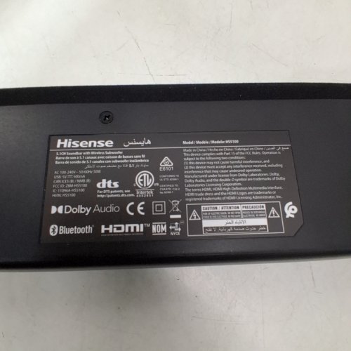 HISENSE 5.1 CHANNEL BLUETOOTH WIRELESS SOUND BAR WITH SUBWOOFER & SURROUND SOUND MINI SPEAKERS - BLACK (MODEL: HS5100) image 7