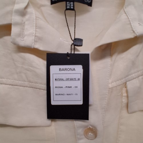 WOMEN'S BARILOCHE BUTTON-UP SHEAR SHIRT -MEDIUM - 40 - OFF-WHITE (STYLE : BARONA) image 6