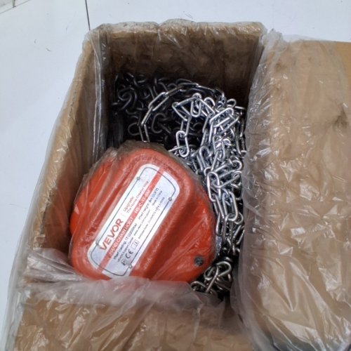 HEAVY DUTY MANUAL HAND CHAIN PULLEY HOIST BLOCK - 1 TON / 2200 LBS CAP - 20FT - ORANGE/BLACK/SILVER (MODEL: HS-C-1T-6M) image 3