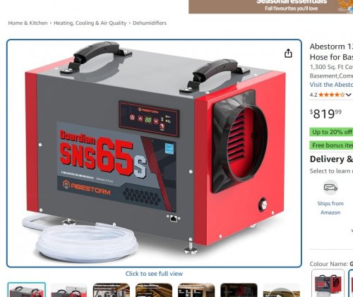 ABESTORM ENERGY STAR DEHUMIDIFIER FOR CRAWL SPACE AND BASEMEN - 1300 SW. FT. - 120 PINT (MODEL: SNS650) image 3