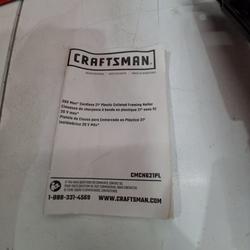 CRAFTSMAN CORDLESS PLASTIC-COLLATED FRAMING NAILER - 20 V MAX, 21° - RED / BLACK- (MODEL: CMCN621PL) image 2