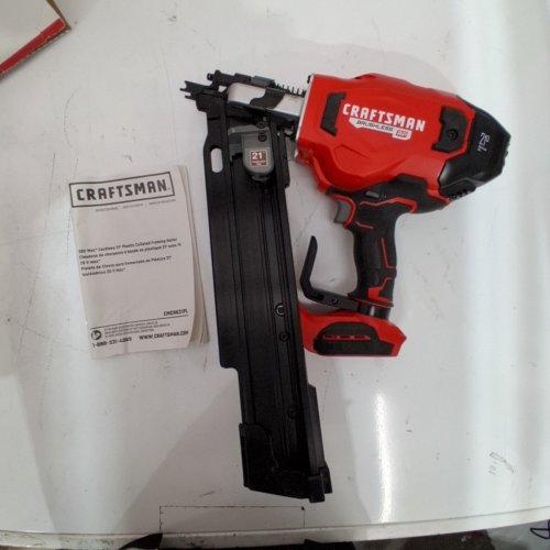CRAFTSMAN CORDLESS PLASTIC-COLLATED FRAMING NAILER - 20 V MAX, 21° - RED / BLACK- (MODEL: CMCN621PL) image 3