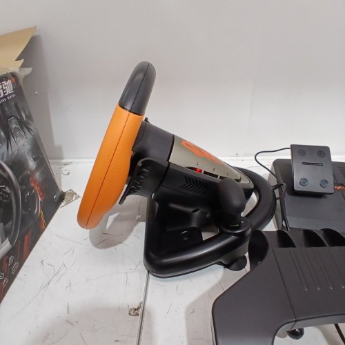 PXN V3 PRO 180 DEGREE UNIVERSAL USB CAR SIM RACE STEERING WHEEL WITH PEDALS FOR PS3,PS4,XBOX ONE,XBOX SERIES X/S,SWITCH - ORANGE image 5