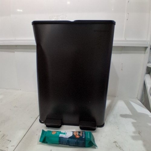 SONGMICS DUAL COMPARTMENT TRASH CAN - 60 L (30 L/EACH) CAPACITY - BLACK (MODEL: LTB741G01) image 2
