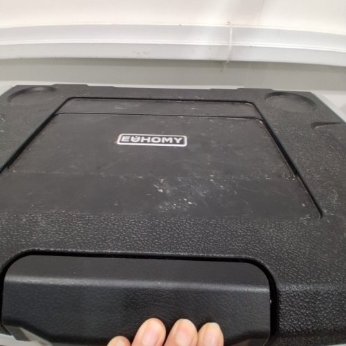 EUHOMY PORTABLE ELECTRIC COOLER AND FREEZER WITH WHEELS & 2 COMPARTMENTS - 50L - 12V DC / 110-240V AC - BLACK/GREY (MODEL: CFB-50) image 5