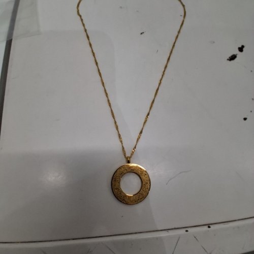 ADULTS CIRCULAR PENDANT NECKLACE -25 MM PENDANT/ 20-22" CHAIN LENGTH - GOLD TONE image 3