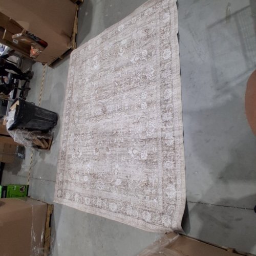 NON-SLIP VINTAGE-STYLE AREA RUG - 8FT X 10FT - IVORY/BEIGE image 3