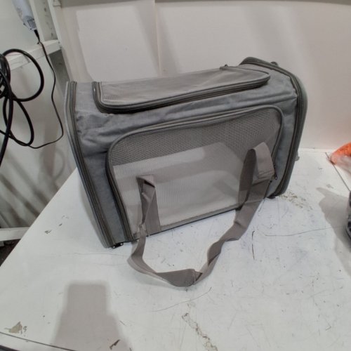 COLLAPSIBLE PET CARRIER - 13" X 20" X 14" - SMALL - GREY image 2