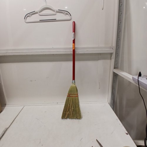 SMALL STRAW/CORN BROOM TOY - AGES 3+ - 33" - RED image 2