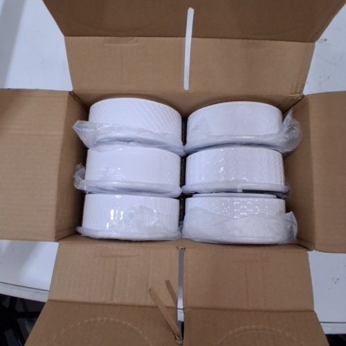 12PC SIGNATURE HOUSEWARES CERAMIC STORAGE BOWLS WITH VENTED LIDS - 17OZ - WHITE (MODEL: 1796164) image 2