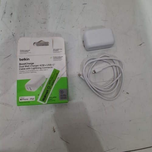 2PC BELKIN BOOSTCHARGE DUAL WALL CHARGER WITH USB-C TO USB-C CABLE - 42W - WHITE image 2