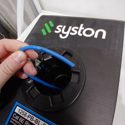 SYSTON CAT 6E CMR RISER ETHERNET CABLE - 600MHZ, 23/4 SOLID COPPER - 500FT- BLUE (MODEL: 1258-PB-BL-500) image 4
