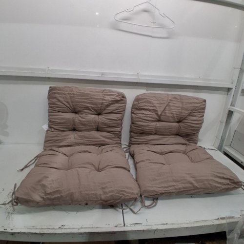 2PC PATIO CHAIR CUSHIONS - TAUPE image 2