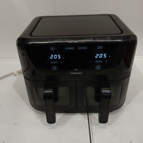 CHEFMAN TURBOFRY TOUCH SCREEN DUAL BASKET AIR FRYER WITH EASY VIEW BASKETS - 6QT TOTAL CAPACITY - BLACK (MODEL: RJ38-SQPF-3TDB-2W) image 2