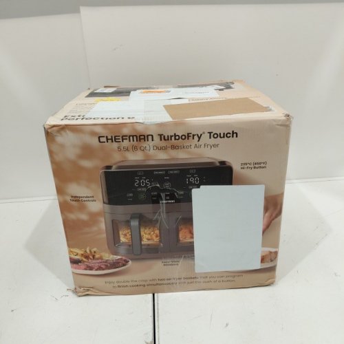 CHEFMAN TURBOFRY TOUCH SCREEN DUAL BASKET AIR FRYER WITH EASY VIEW BASKETS - 6QT TOTAL CAPACITY - BLACK (MODEL: RJ38-SQPF-3TDB-2W) image 6