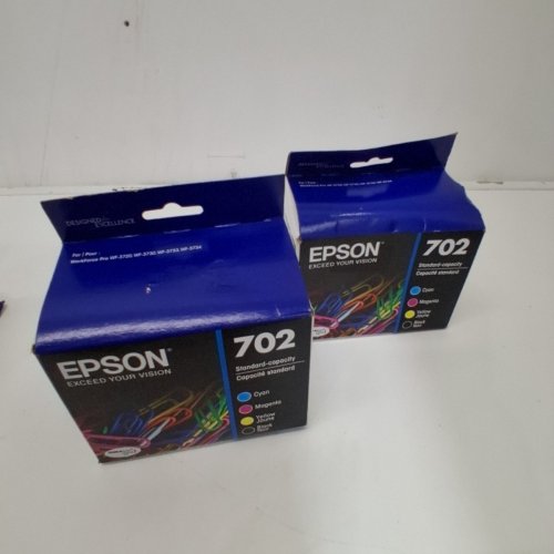2 EPSON 702 DURABRITE ULTRA STANDARD CAPACITY INK CARTRIDGES FOR SELECT WORKFORCE PRO PRINTERS - BLACK, CYAN, YELLOW, MAGENTA (MODEL: T702120-BCS) image 2