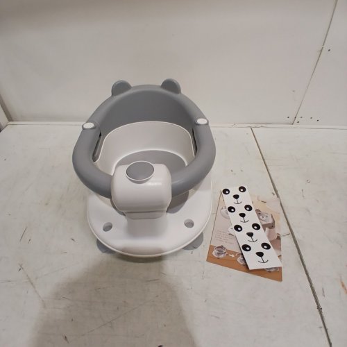 PANDA BEAR BABY BATH SEAT FOR BABIES 6MONTHS - 13.4" X 7.5" X 14.4" - WHITE/GREY image 2
