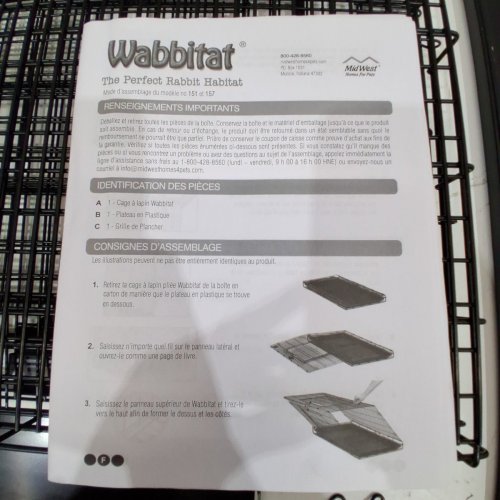 MIDWEST HOMES FOR PETS WABBITAT FOLDING RABBIT CAGE - 24.5" X 18.5" X 20.25" - BLACK (MODEL: 151) image 3