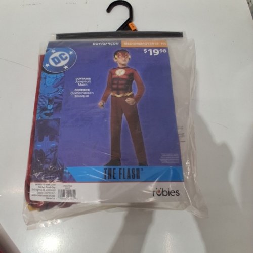 BOY'S DC THE FLASH COSTUME WITH MASK - MEDIUM (8-10) - RED image 2