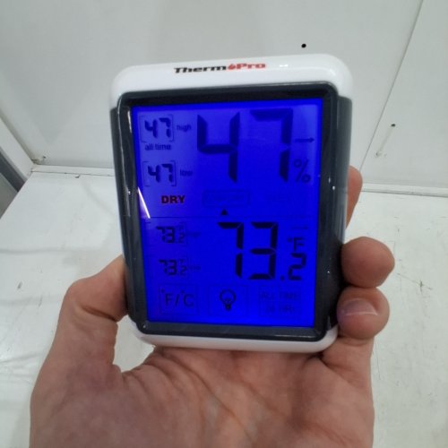 THERMPRO INDOOR HUMIDITY & TEMPERATURE MONITOR WITH LCD DISPLAY - WHITE / GREY image 2