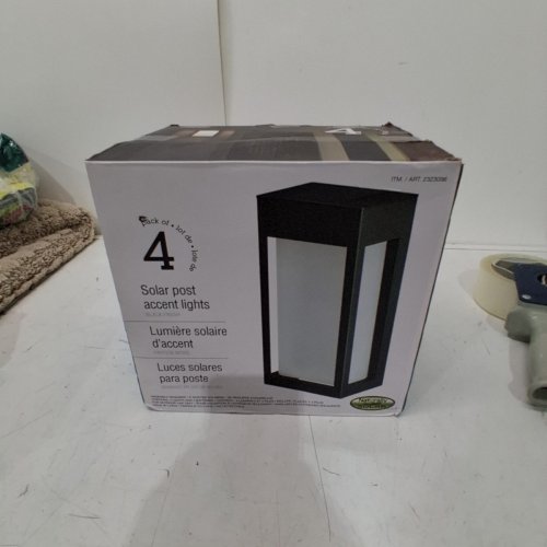 4PK NATURALLY SOLAR POWERED MODERN POST ACCENT LIGHTS - BLACK (MODEL: 2323096) image 2