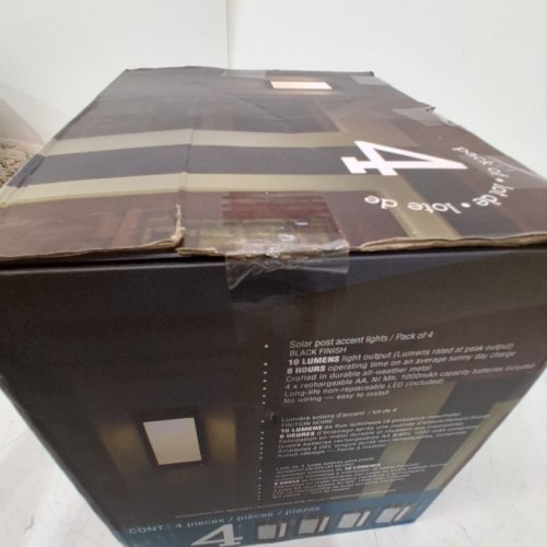 4PK NATURALLY SOLAR POWERED MODERN POST ACCENT LIGHTS - BLACK (MODEL: 2323096) image 3
