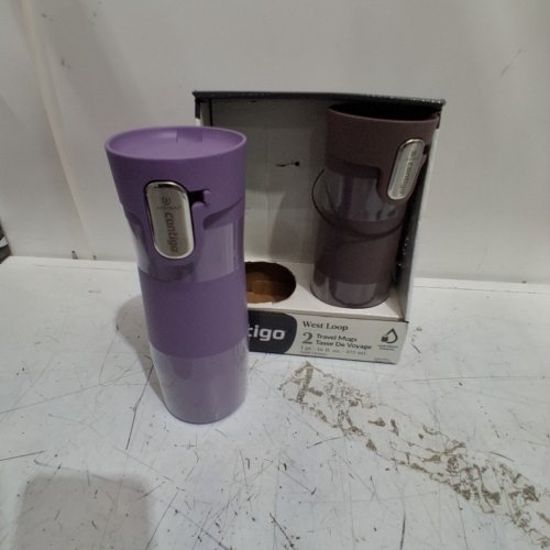 2PK CONTIGO WEST LOOP TRAVEL MUGS - 16 OZ EACH - PURPLE AND BROWN (MODEL: 2027032) image 2