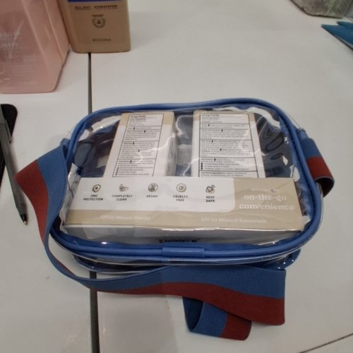 3PC ROE WELLNESS SPF SUNBELT BAG WITH SUNSCREEN & MINERAL POWDER- BLUE BAG image 3