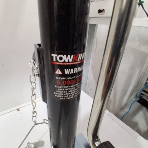 TOWKING SIDE WIND SQUARE BASE TRAILER JACK - 5,000 LBS; 10" TRAVEL; 11.3" - 21.3" RANGE - BLACK (ITEM: 00701124B) image 4