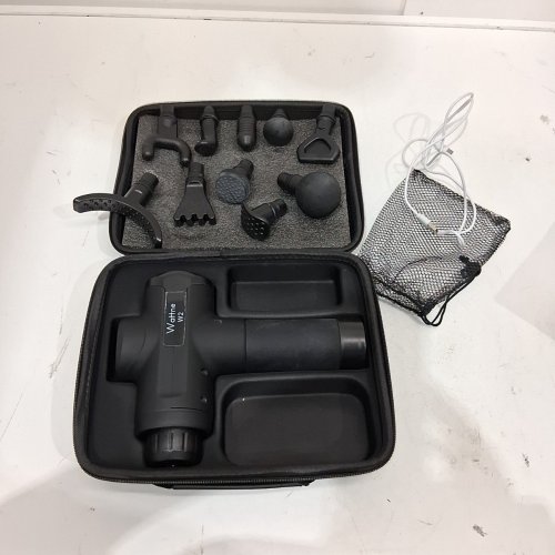 WATTNE MASSAGE DEEP TISSUE PERCUSSION MASSAGE GUN WITH ASSORTED ATTACHMENT HEADS - CARBON (MODEL: W2/RC-MG-010) image 3