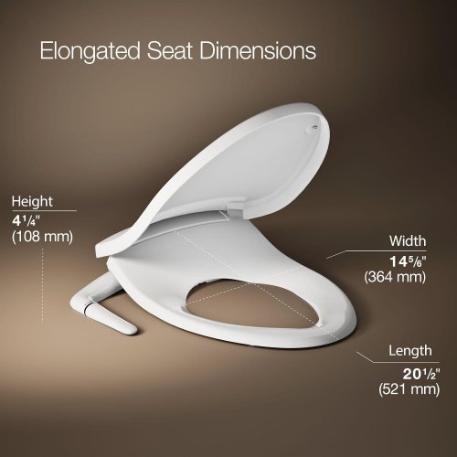 KOHLER PURETIDE ELONGATED MANUAL BIDET TOILET SEAT WITH QUIET-CLOSE LID & ADJUSTABLE SPRAY PRESSURE / POSITION - WHITE (MODEL: K-76923-0) image 2
