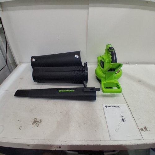 GREENWORKS 2-SPEED LEAF BLOWER/VACUUM *TOOL ONLY*- 375CFM/230MPH - 40V- GREEN/BLACK (MODEL: BVF443) image 2